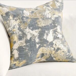 gray, gold, beige metallic pillow